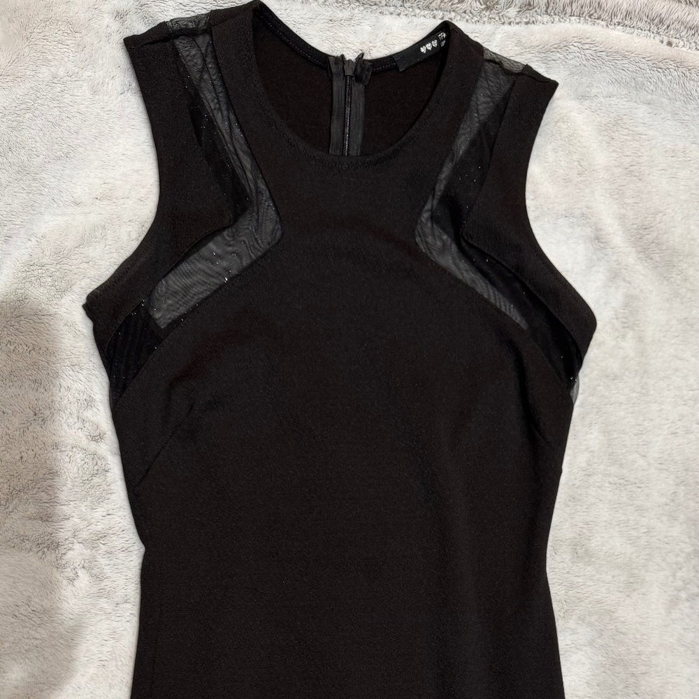 TFNC Black Sleeveless Knee-Length Bodycon Dress, Size XXS